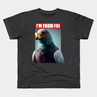 FBI pigeon with cool sun glasses (thuglife) Kids T-Shirt